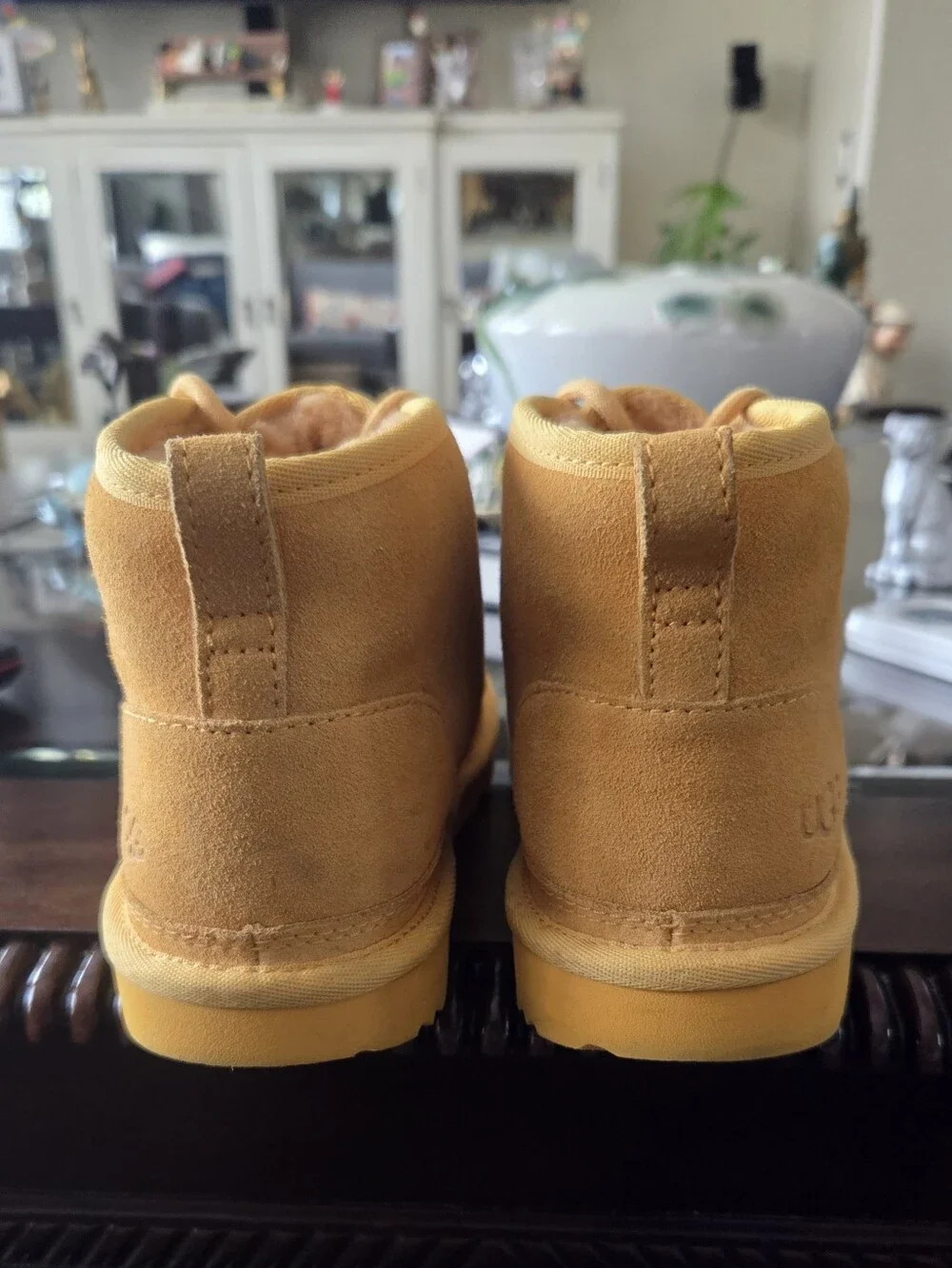 UGG Kids Yellow Suede With Sheepskin Lined  Chukka Boots